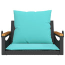 vidaXL fekete polyrattan hintapad párnákkal 63 x 62 x 40 cm