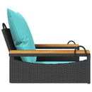 vidaXL fekete polyrattan hintapad párnákkal 63 x 62 x 40 cm