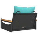 vidaXL fekete polyrattan hintapad párnákkal 63 x 62 x 40 cm
