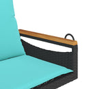 vidaXL fekete polyrattan hintapad párnákkal 63 x 62 x 40 cm