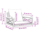 vidaXL bézs polyrattan hintapad párnákkal 63 x 62 x 40 cm