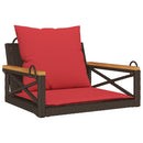 vidaXL barna polyrattan hintapad párnákkal 63 x 62 x 40 cm