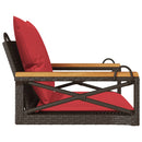 vidaXL barna polyrattan hintapad párnákkal 63 x 62 x 40 cm