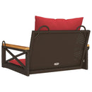 vidaXL barna polyrattan hintapad párnákkal 63 x 62 x 40 cm