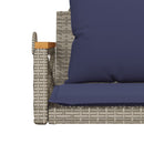 vidaXL szürke polyrattan hintapad párnákkal 63 x 62 x 40 cm