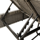 vidaXL szürke polyrattan dupla napozóágy párnával