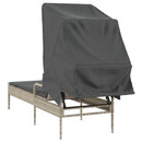 vidaXL világosszürke polyrattan napozóágy tetővel