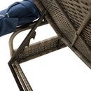 vidaXL szürke polyrattan napozóágy ponyvával