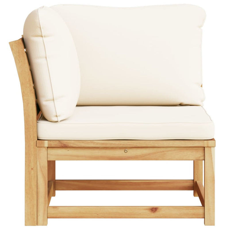 vidaXL tömör akácfa kerti sarokkanapé párnákkal 73 x 73 x 65 cm