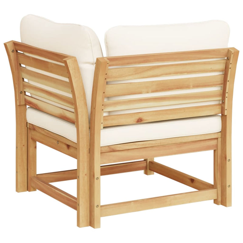 vidaXL tömör akácfa kerti sarokkanapé párnákkal 73 x 73 x 65 cm