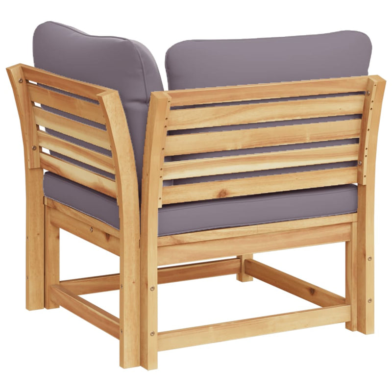 vidaXL tömör akácfa kerti sarokkanapé párnákkal 73 x 73 x 65 cm