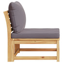 vidaXL 2 db tömör akácfa kerti kanapé párnákkal