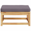 vidaXL tömör akácfa kerti lábzsámoly párnákkal