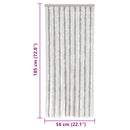 vidaXL világosszürke és fehér zsenília rovarfüggöny 56 x 185 cm