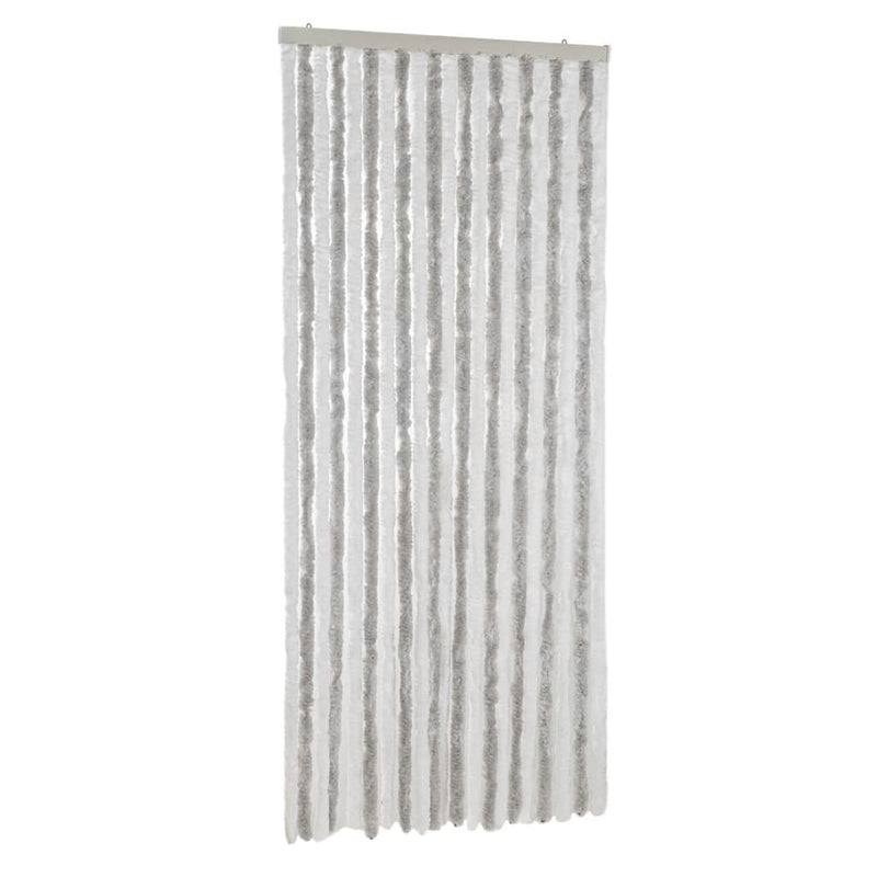 vidaXL világosszürke és fehér zsenília rovarfüggöny 90 x 200 cm