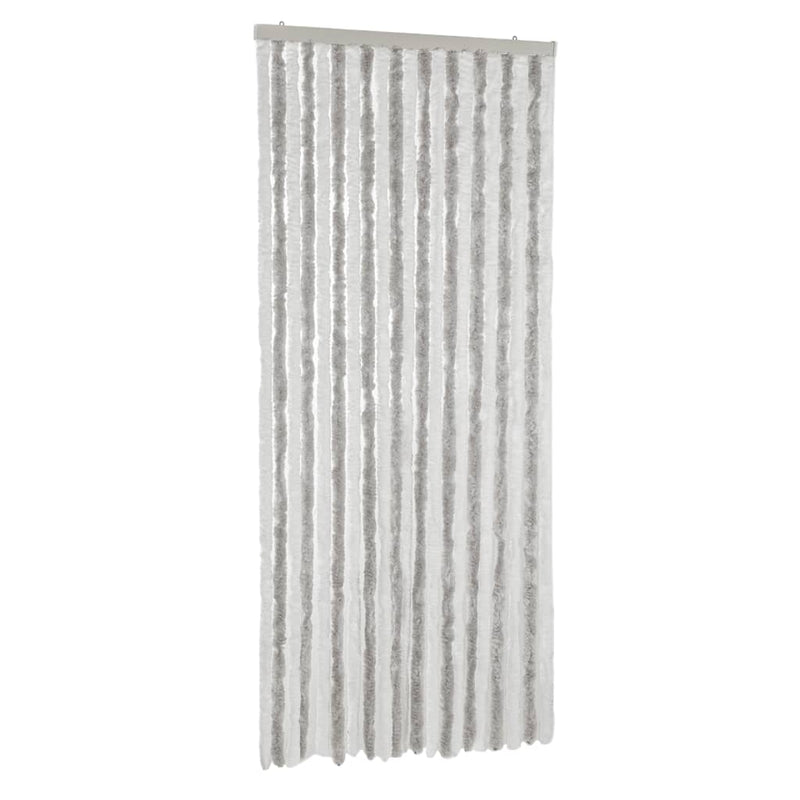 vidaXL világosszürke és fehér zsenília rovarfüggöny 90 x 220 cm