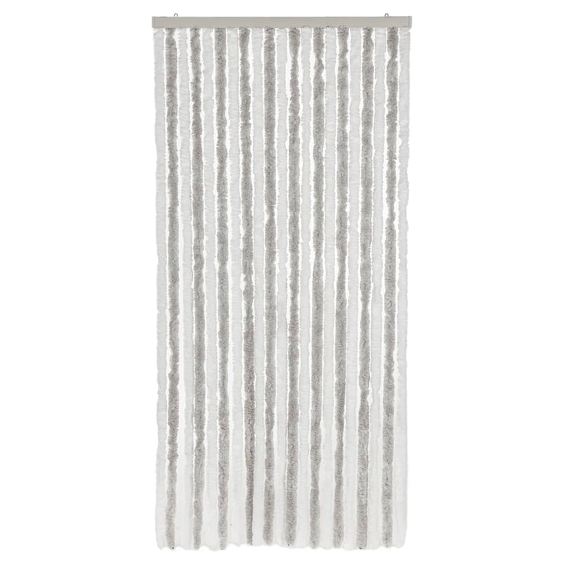vidaXL világosszürke és fehér zsenília rovarfüggöny 90 x 220 cm