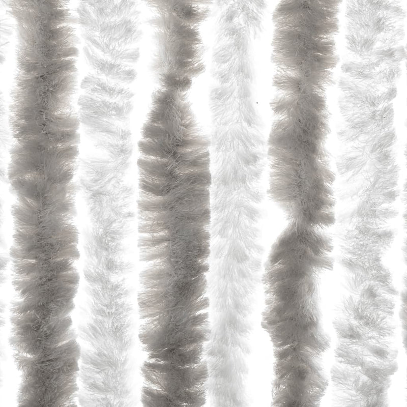vidaXL világosszürke és fehér zsenília rovarfüggöny 90 x 220 cm