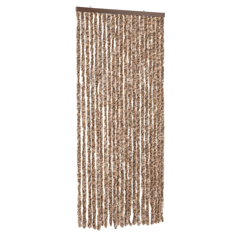 vidaXL bézs és sötétbarna zsenília rovarfüggöny 100 x 230 cm
