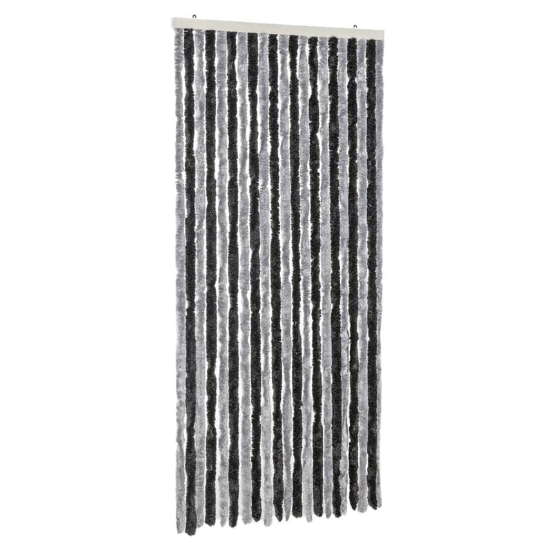 vidaXL szürke és fekete zsenília rovarfüggöny 90x200 cm