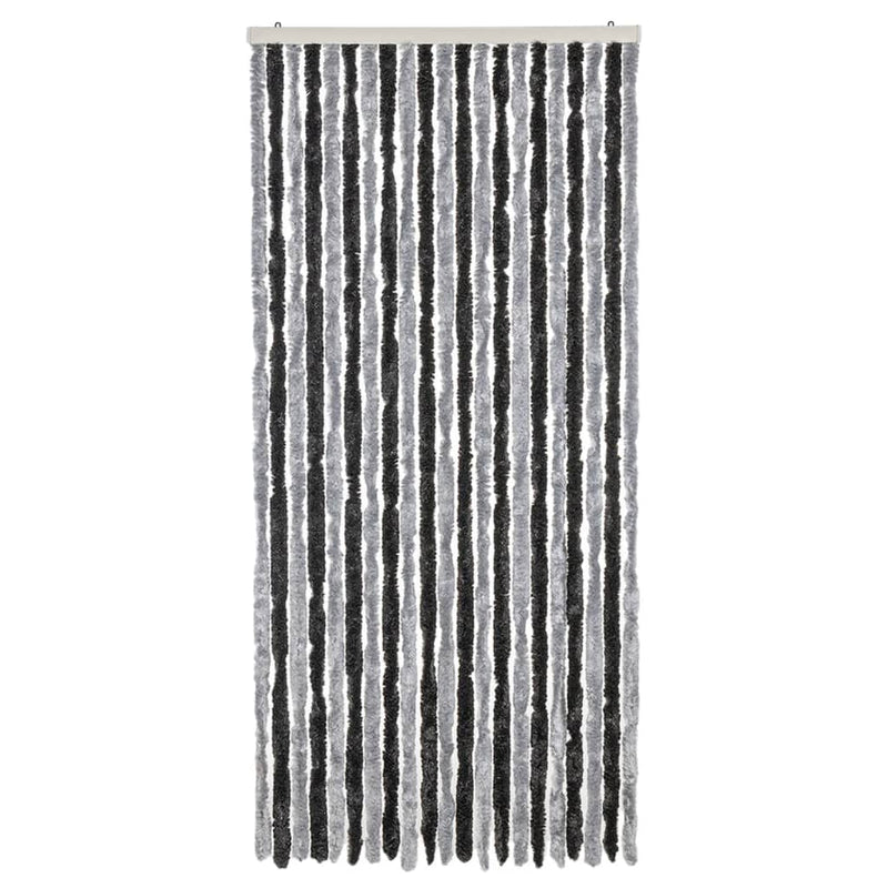 vidaXL szürke és fekete zsenília rovarfüggöny 90x220 cm