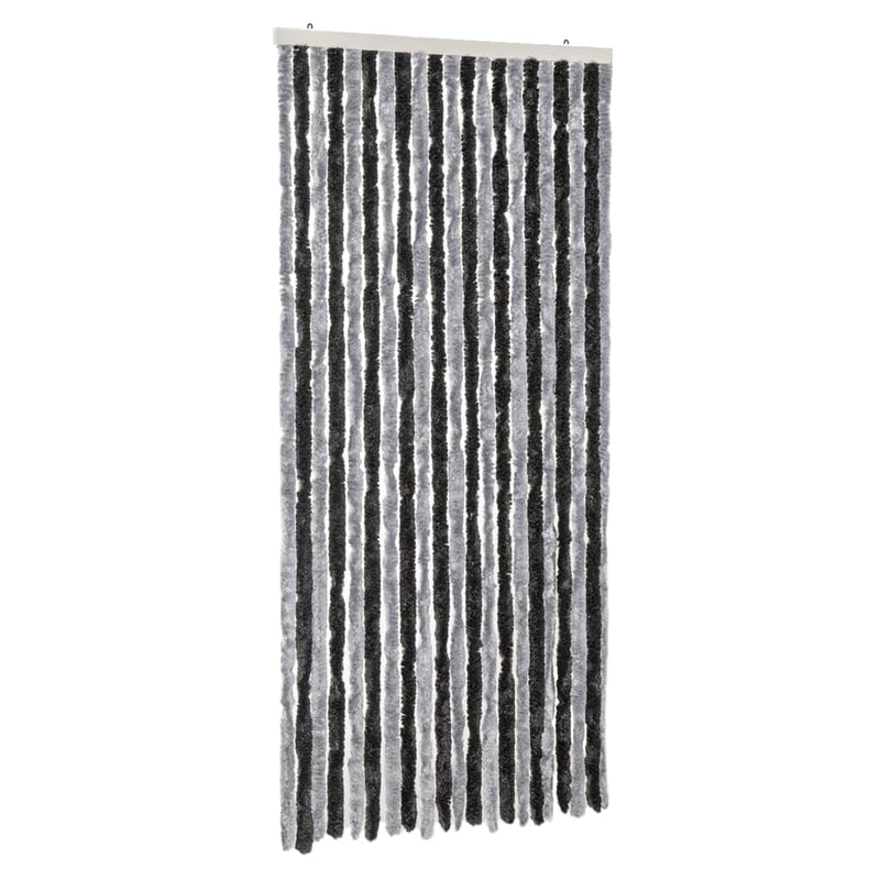vidaXL szürke és fekete zsenília rovarfüggöny 100 x 200 cm