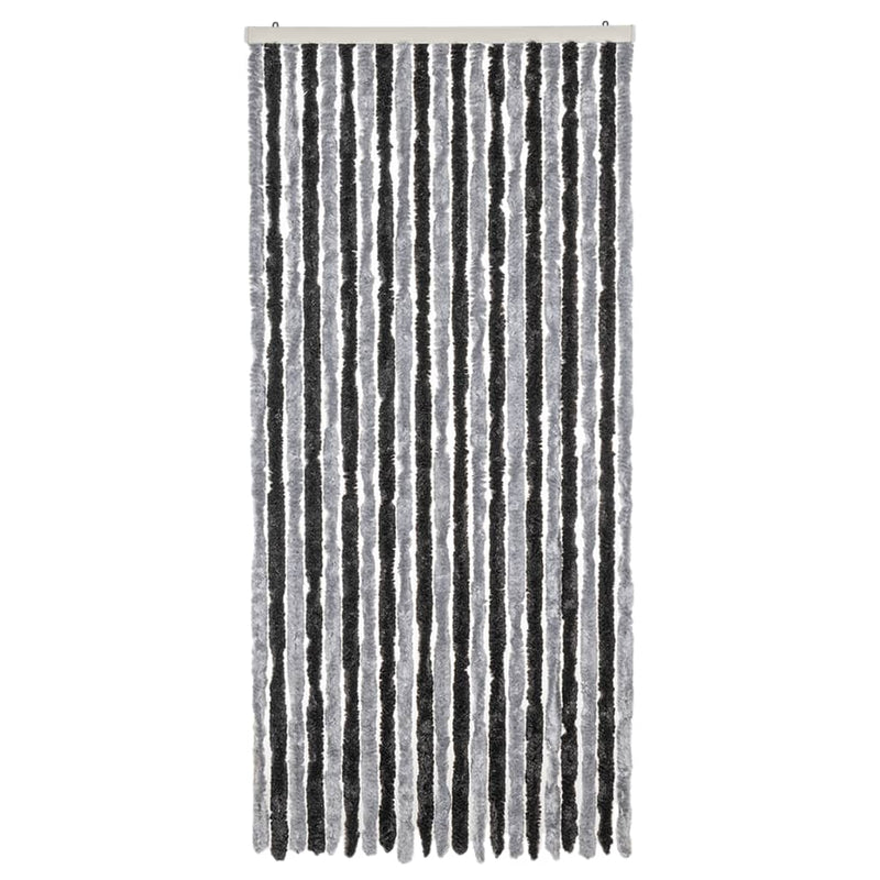 vidaXL szürke és fekete zsenília rovarfüggöny 100 x 200 cm
