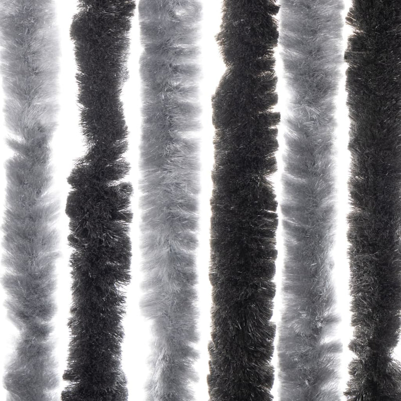 vidaXL szürke és fekete zsenília rovarfüggöny 100 x 200 cm