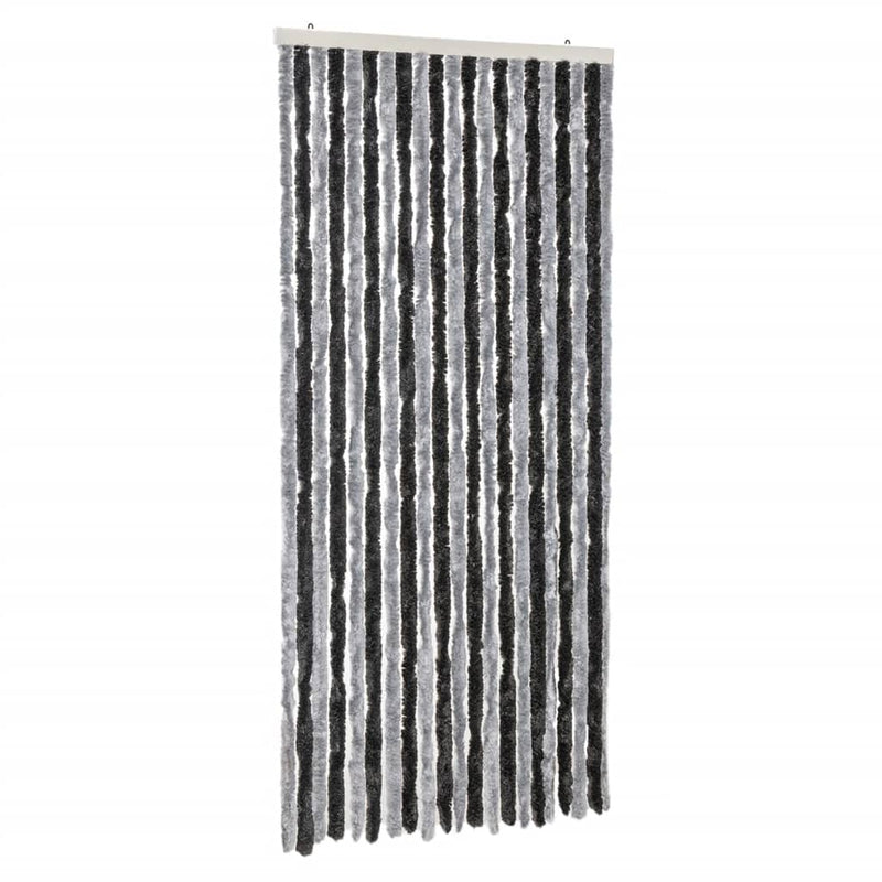 vidaXL szürke és fekete zsenília rovarfüggöny 100 x 230 cm