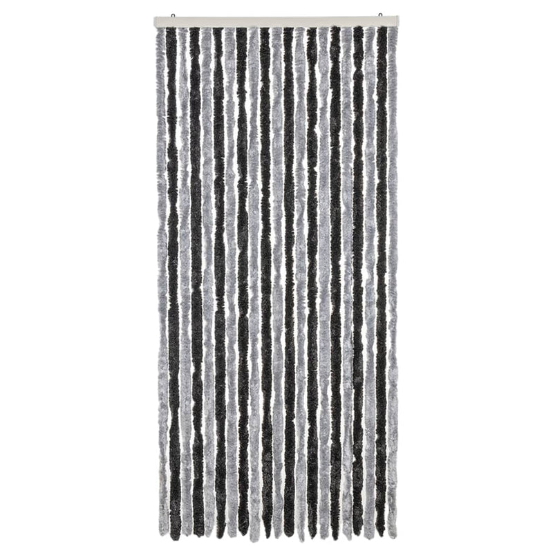vidaXL szürke és fekete zsenília rovarfüggöny 100 x 230 cm