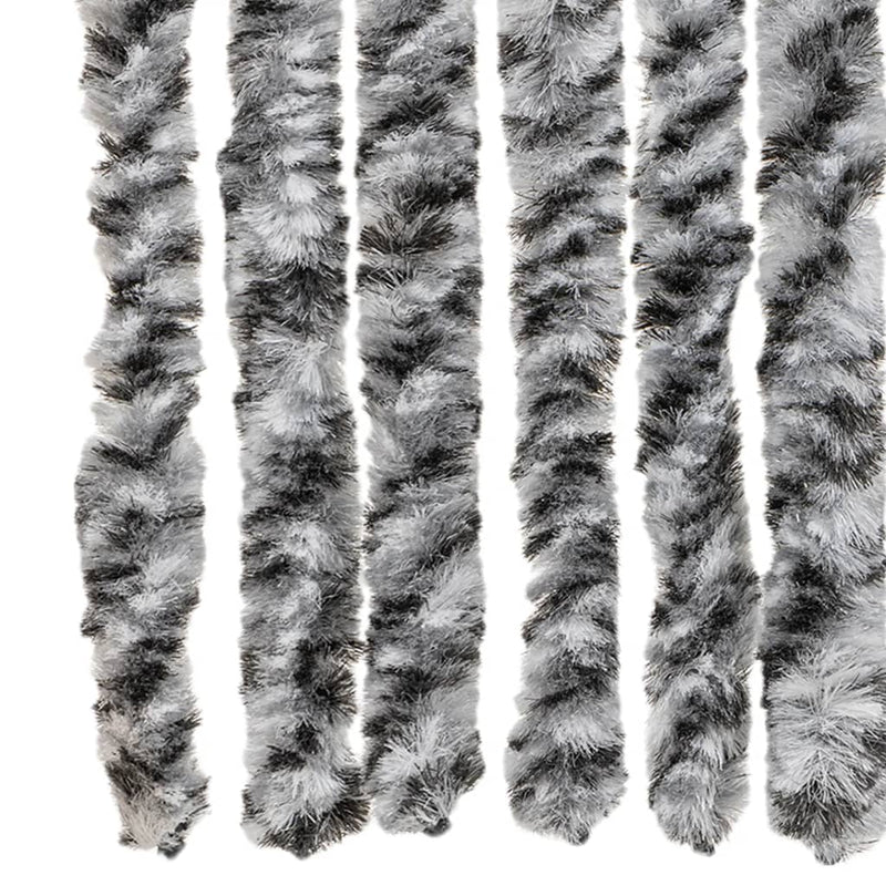 vidaXL szürke és fekete és fehér zsenília rovarfüggöny 56 x 185 cm