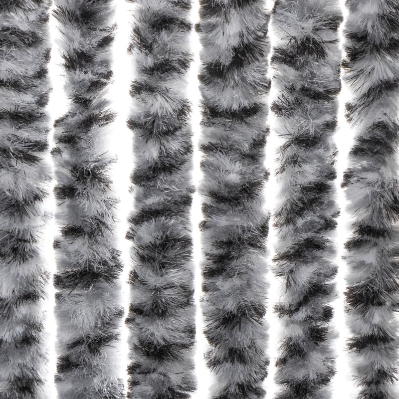 vidaXL szürke és fekete és fehér zsenília rovarfüggöny 56 x 185 cm