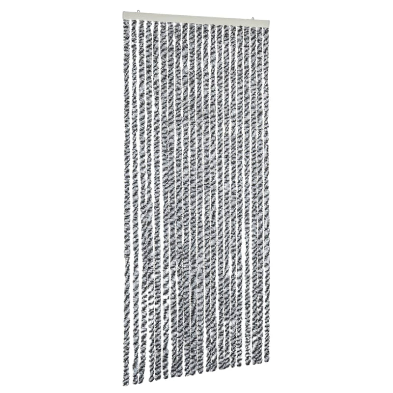 vidaXL szürke és fekete és fehér zsenília rovarfüggöny 90x200 cm