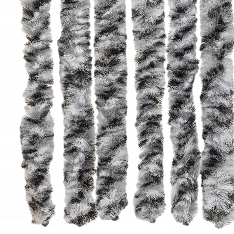 vidaXL szürke és fekete és fehér zsenília rovarfüggöny 90x200 cm