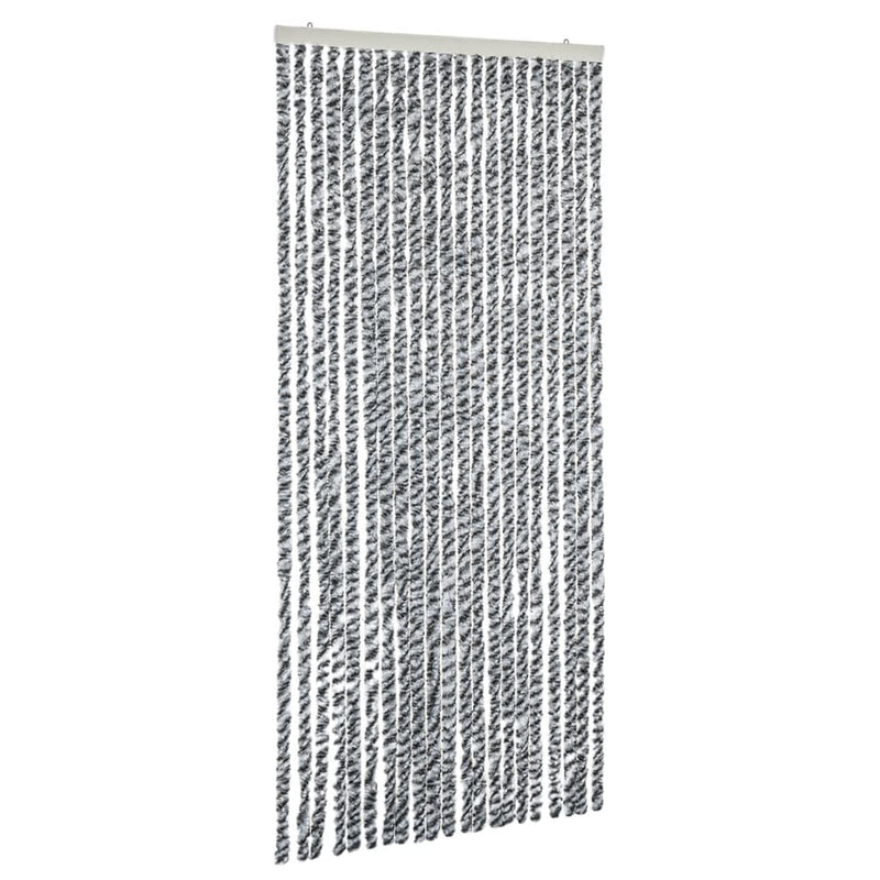 vidaXL szürke és fekete és fehér zsenília rovarfüggöny 100 x 200 cm
