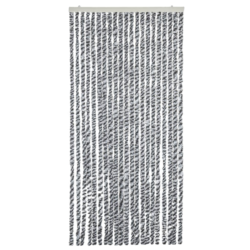 vidaXL szürke és fekete és fehér zsenília rovarfüggöny 100 x 200 cm