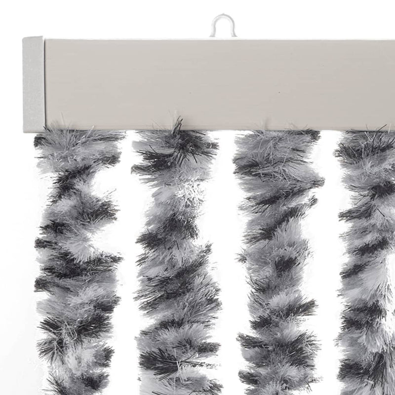 vidaXL szürke és fekete és fehér zsenília rovarfüggöny 100 x 200 cm