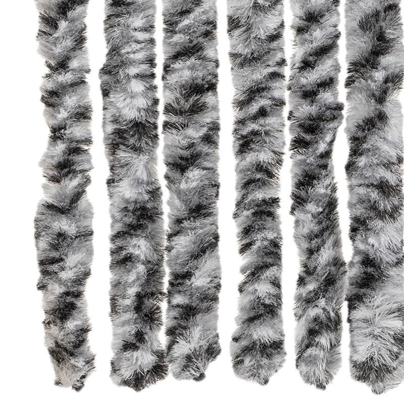 vidaXL szürke és fekete és fehér zsenília rovarfüggöny 100 x 200 cm