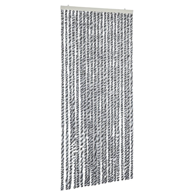 vidaXL szürke és fekete és fehér zsenília rovarfüggöny 100x220 cm
