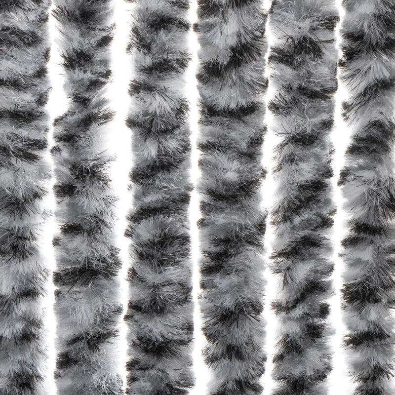 vidaXL szürke és fekete és fehér zsenília rovarfüggöny 100x220 cm