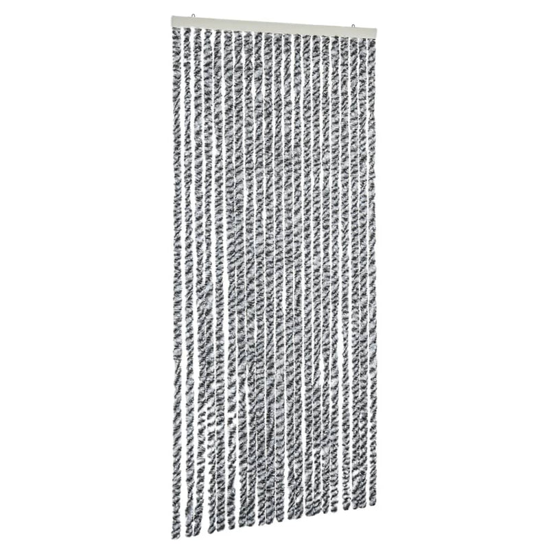 vidaXL szürke és fekete és fehér zsenília rovarfüggöny 100 x 230 cm
