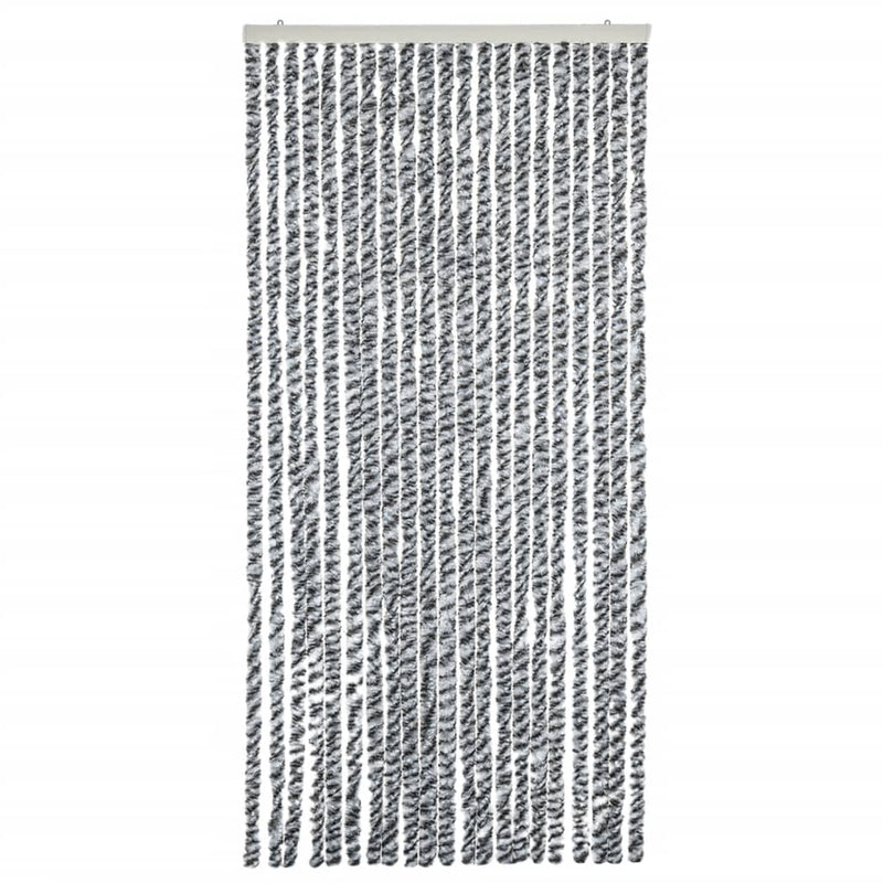 vidaXL szürke és fekete és fehér zsenília rovarfüggöny 100 x 230 cm