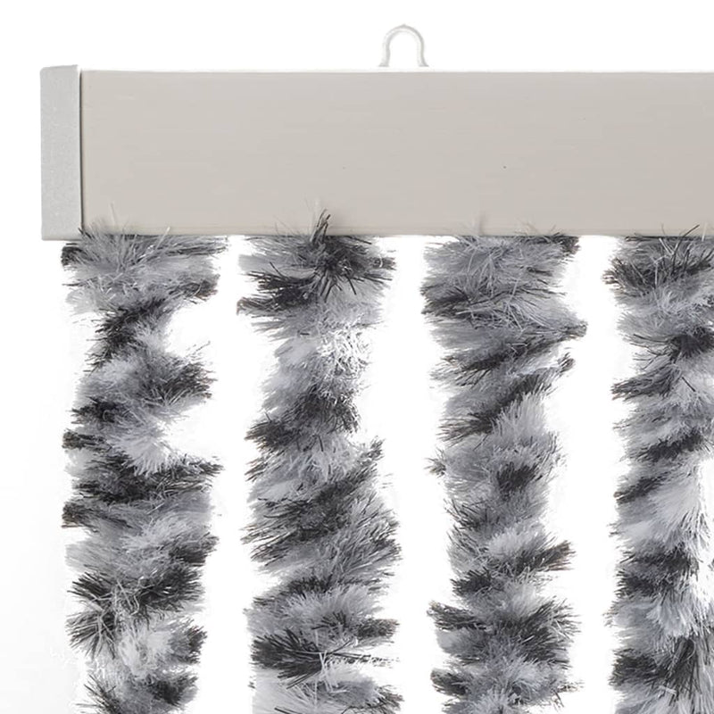 vidaXL szürke és fekete és fehér zsenília rovarfüggöny 100 x 230 cm