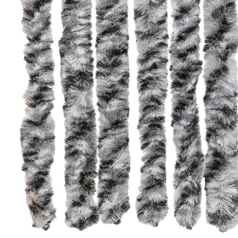 vidaXL szürke és fekete és fehér zsenília rovarfüggöny 100 x 230 cm