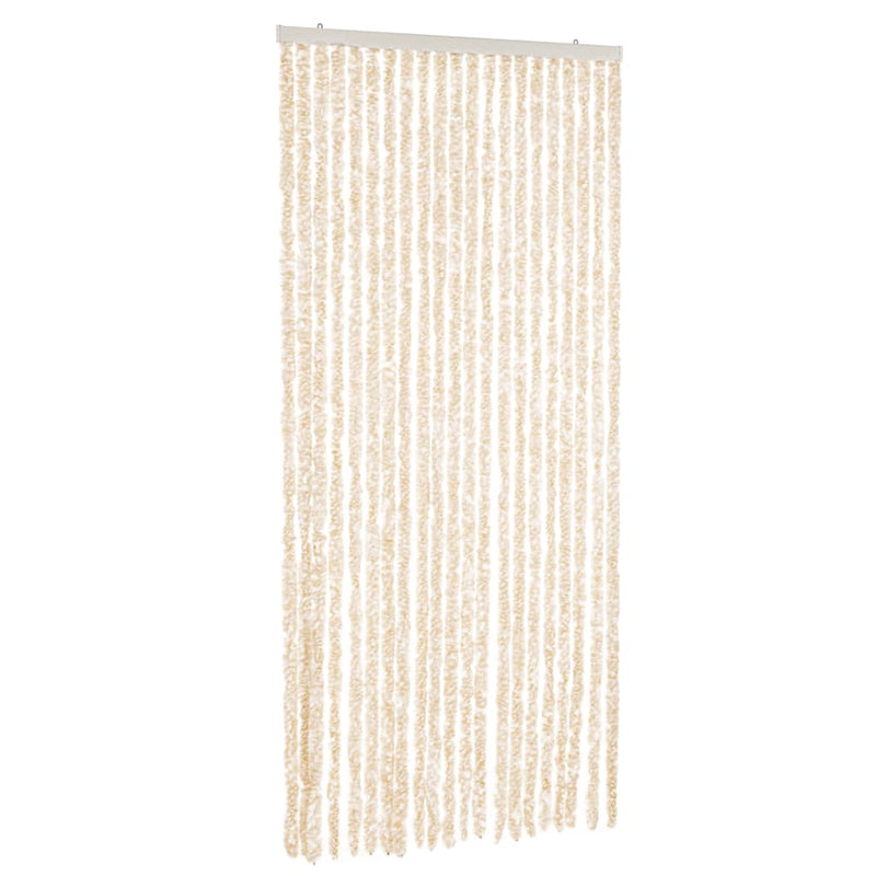 vidaXL bézs és fehér zsenília rovarfüggöny 56 x 200 cm