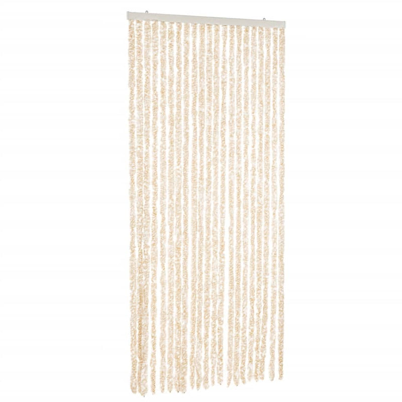 vidaXL bézs és fehér zsenília rovarfüggöny 100x220 cm