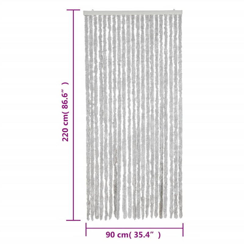 vidaXL szürke zsenília rovarfüggöny 90x220 cm
