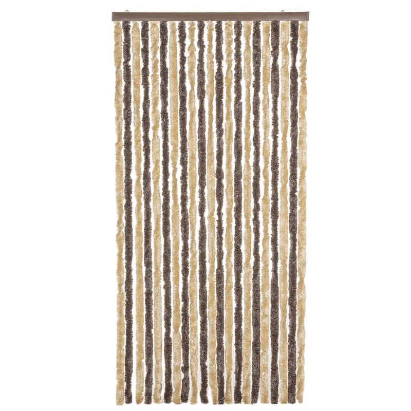 vidaXL sötétbarna és bézs zsenília rovarfüggöny 90 x 220 cm