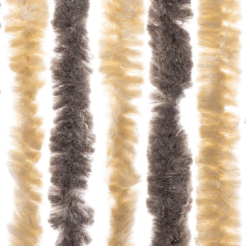vidaXL sötétbarna és bézs zsenília rovarfüggöny 90 x 220 cm