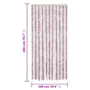 vidaXL ezüstszürke és rózsaszín zsenília rovarfüggöny 100 x 200 cm